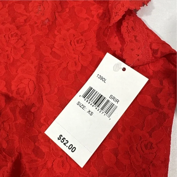 NWT $52 Hanky Panky [ XS ] 1390L Signature Sheer Lace Lingerie Camisole Red - Picture 8 of 14